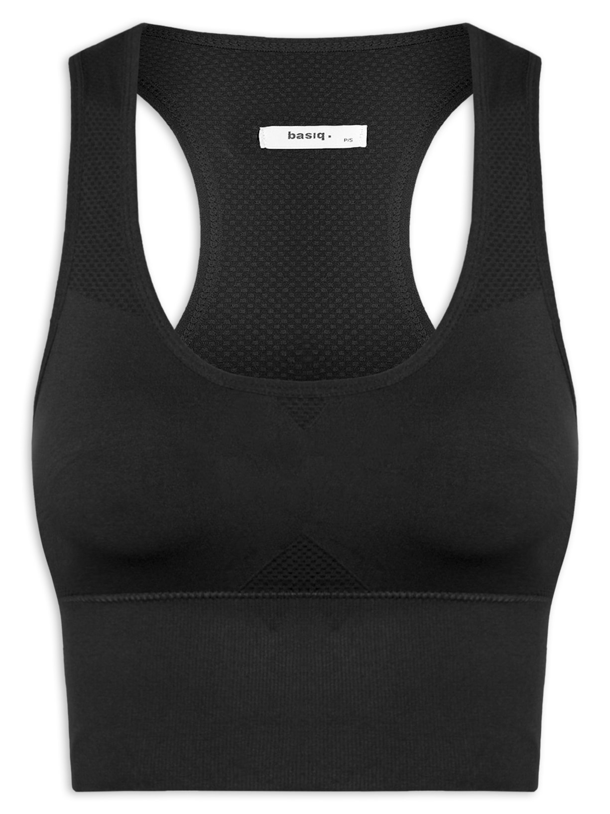 Top Feminino Fitness Com Bojo Removível Preto Basiq