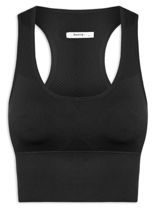 Top Feminino Fitness Com Bojo Removível - Preto