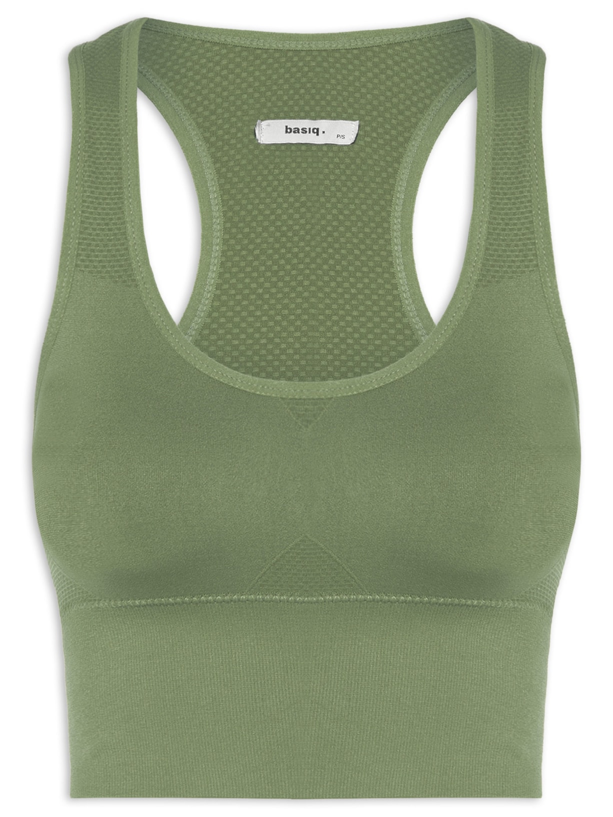 Top Feminino Fitness Com Bojo Removível Verde Basiq