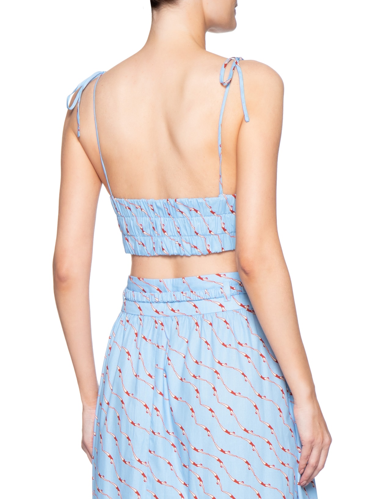 Top Feminino Franzido Estampa Nadadoras Azul Dress To