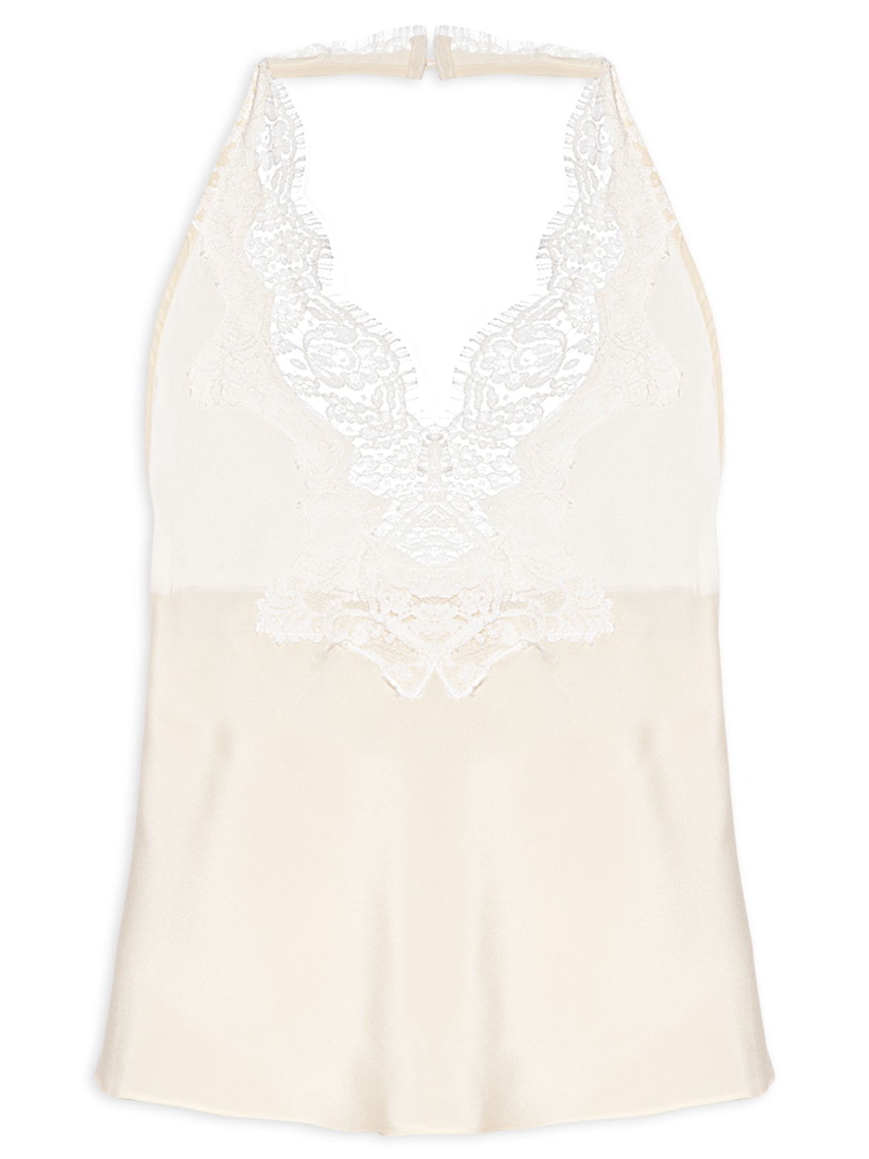 Top Feminino Frente Única Renda - Bege