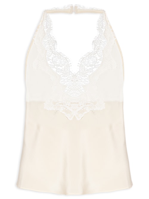Top Feminino Frente Única Renda - Bege