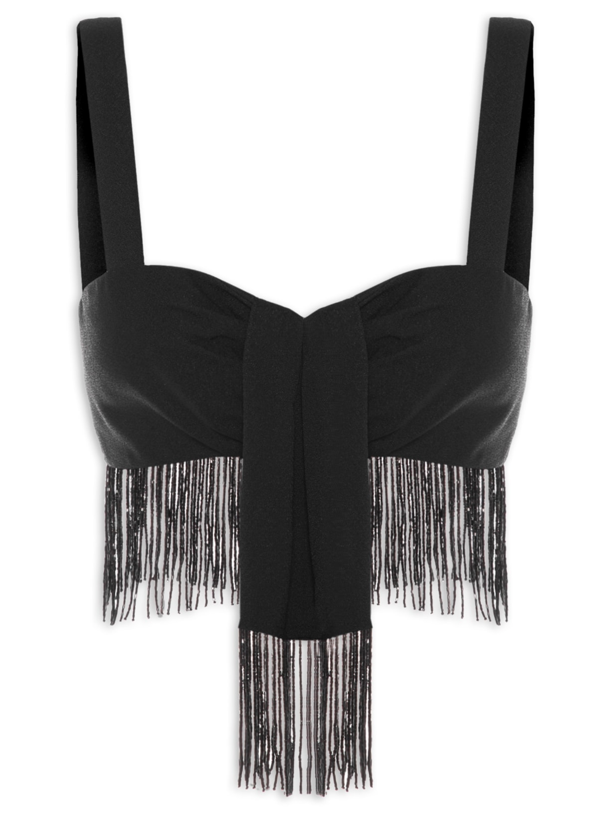 Top Feminino Fringes - Preto