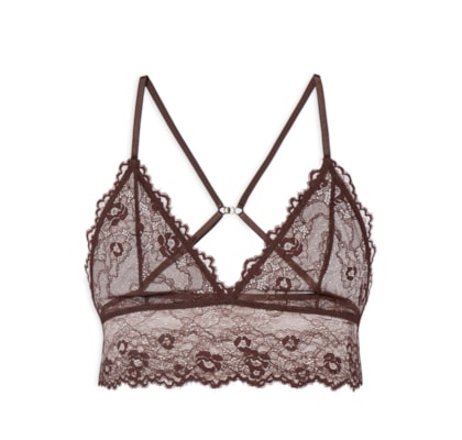 Top Feminino Intimates Triângulo Renda - Marrom