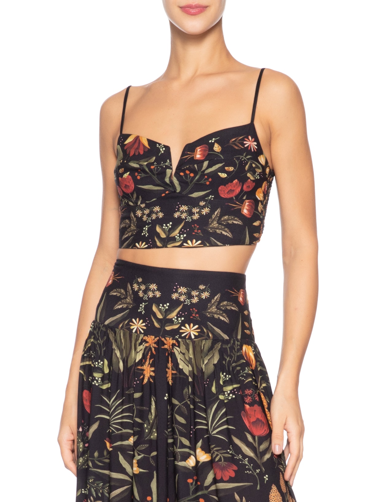 Top Feminino Inverno Tropical Preto Farm