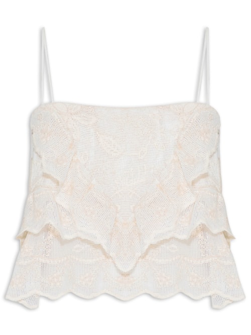Top Feminino Jardim Secreto V26 - Off White