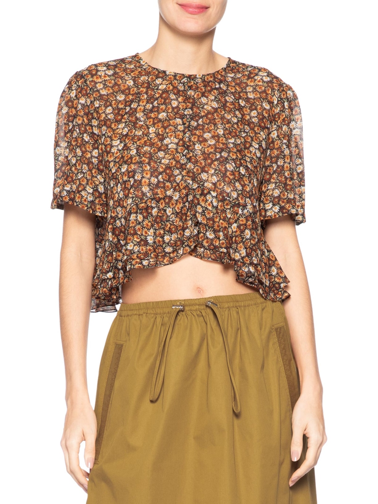 Top Feminino Julia Liberty Seeds Marrom Animale