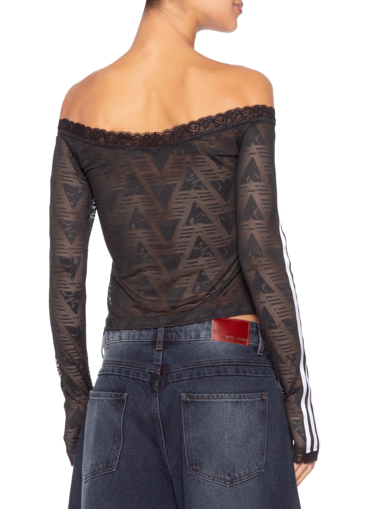 Top Feminino Lace Bardot Preto Adidas Originals