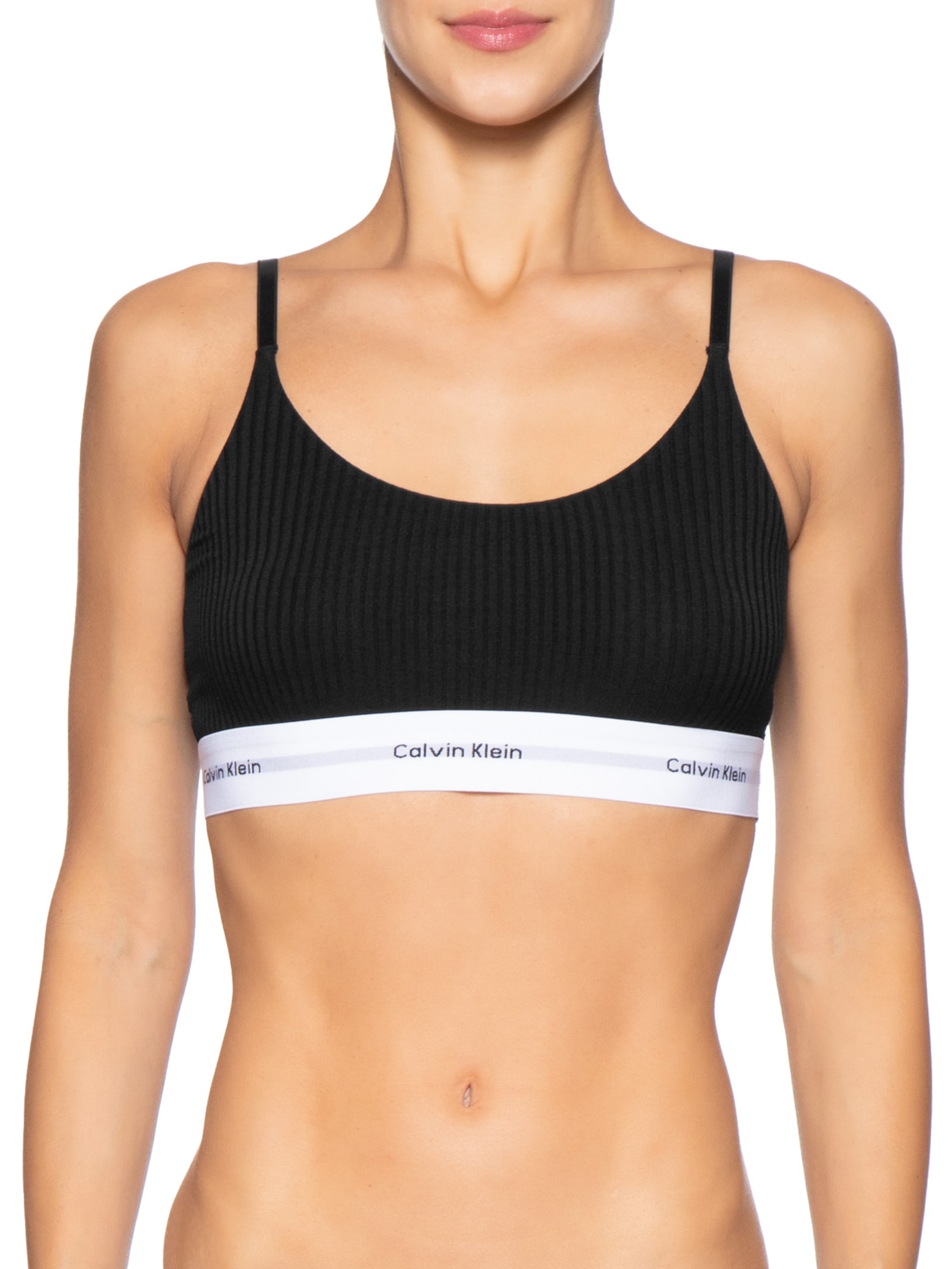Top Feminino Modal Lace Modern Logo – Preto Calvin Klein Underwear