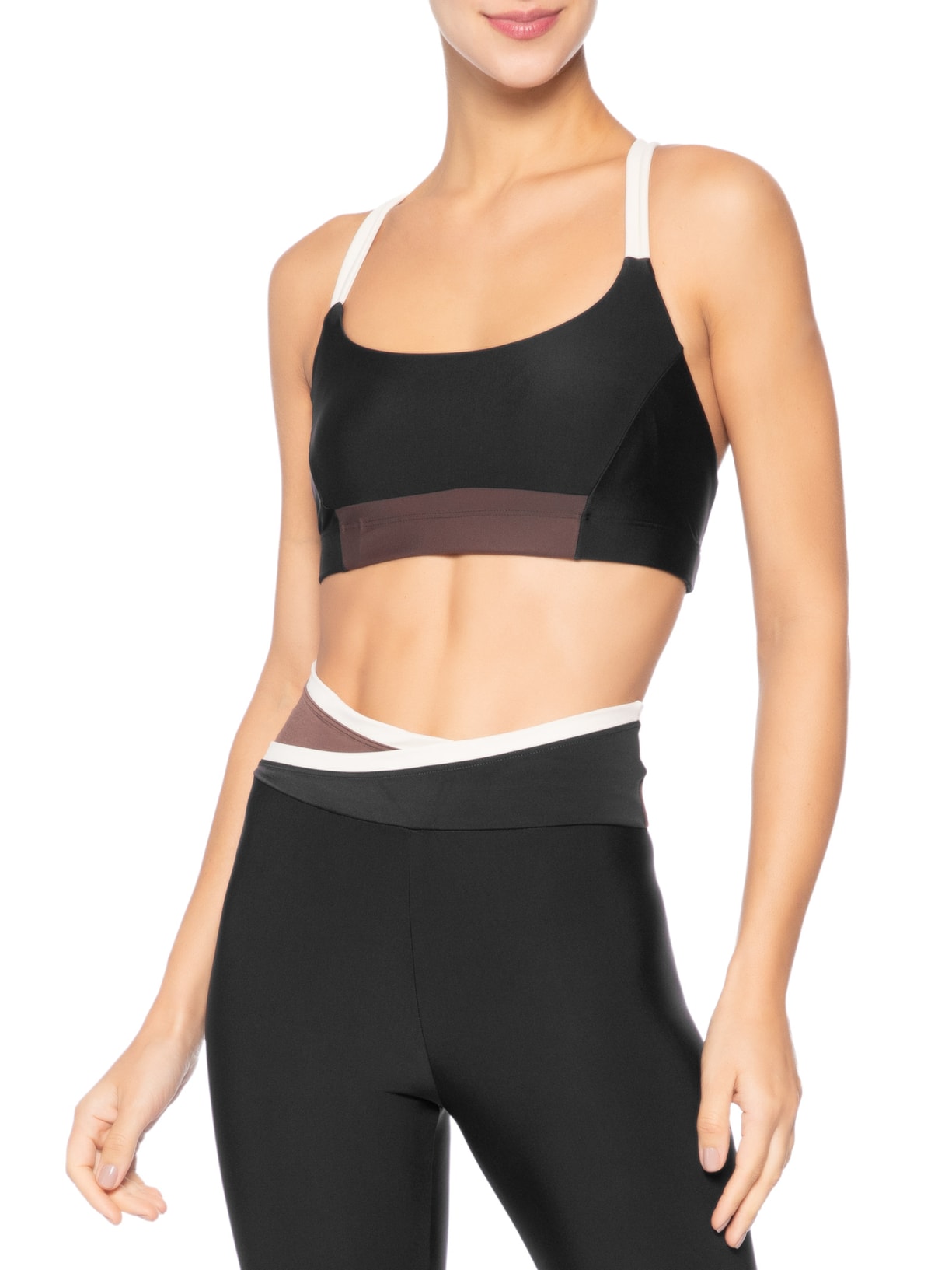 Top Feminino Nadador Liso Preto Body For Sure