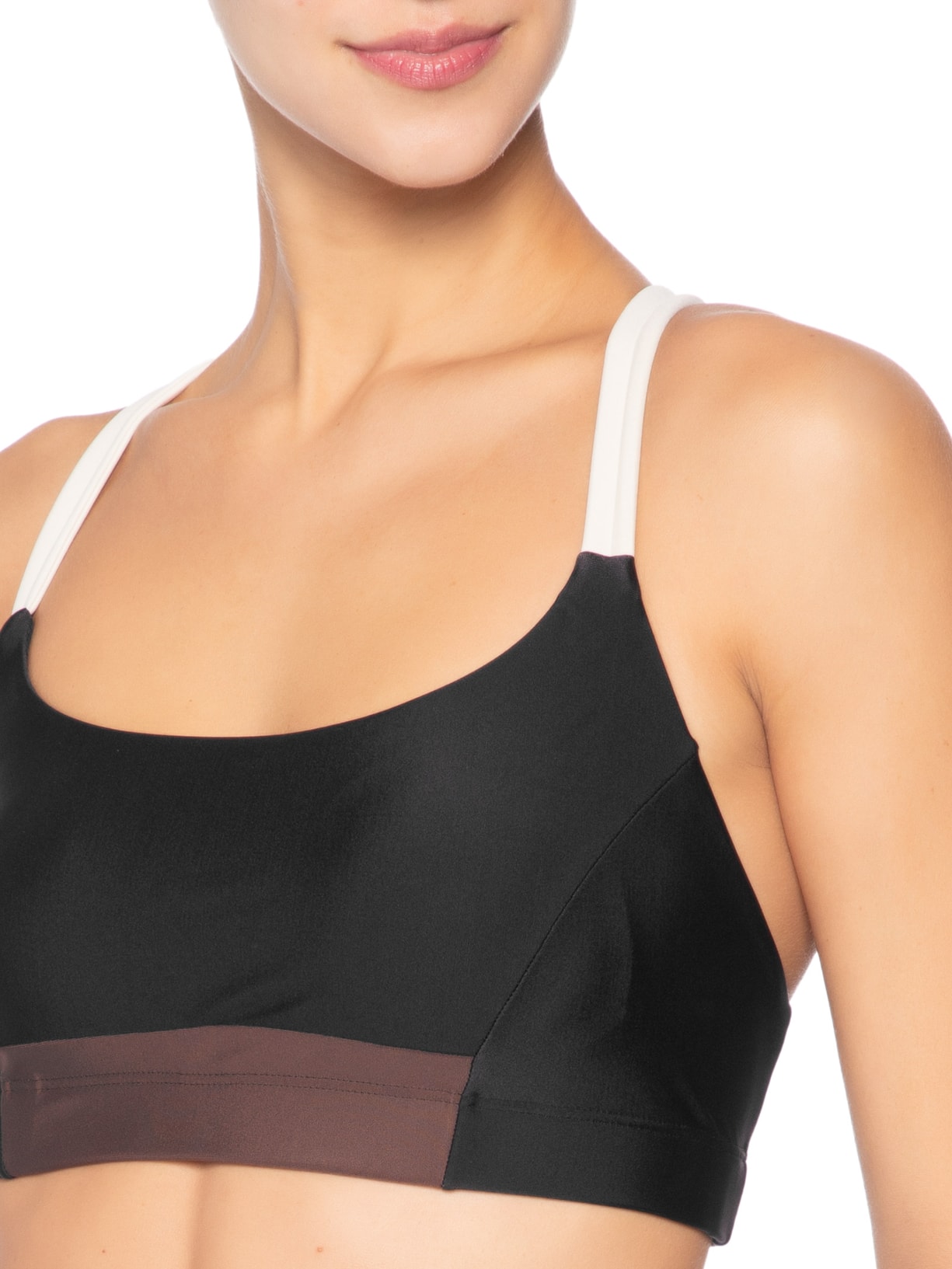 Top Feminino Nadador Liso Preto Body For Sure