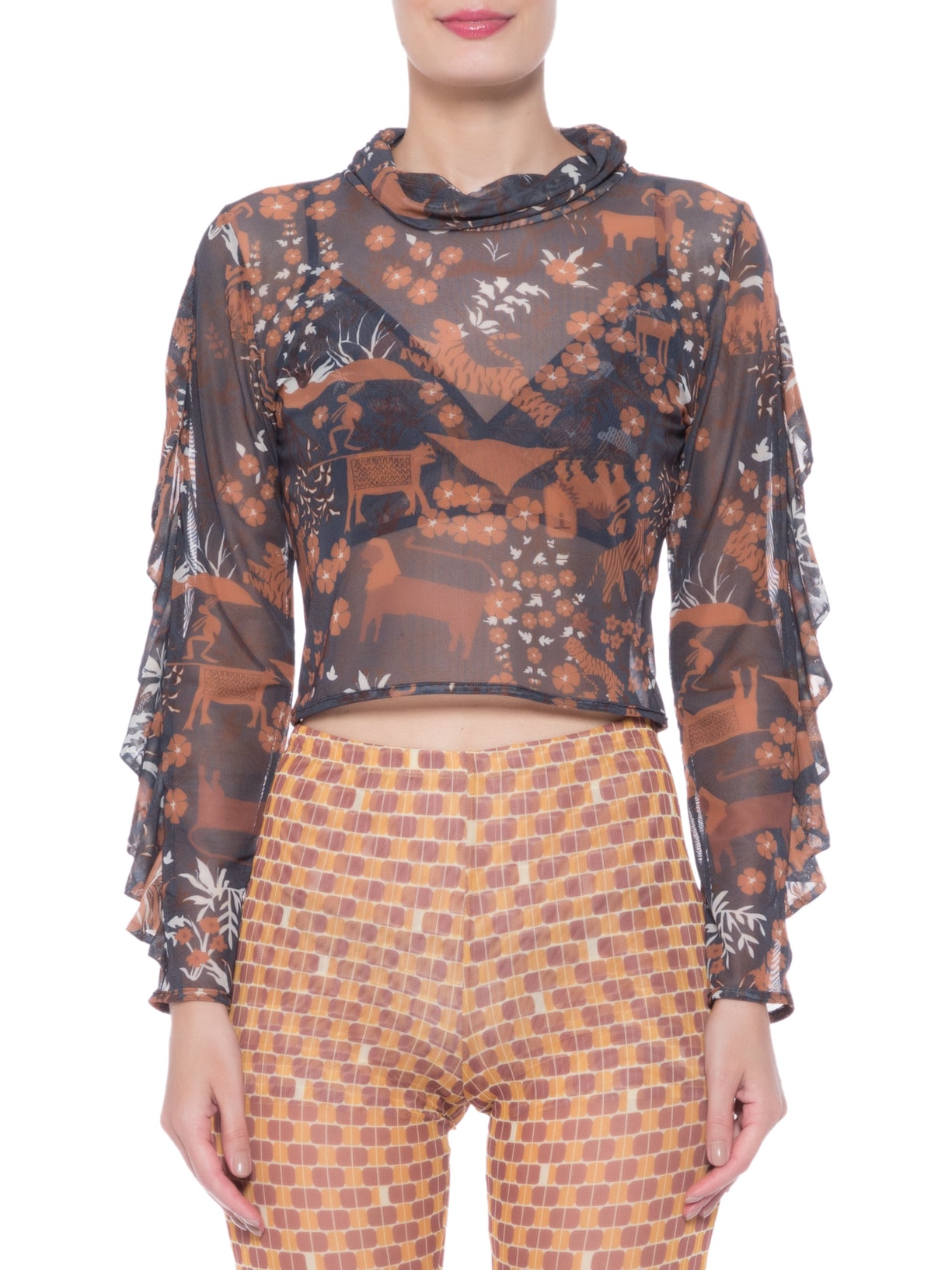 Top Feminino Ondas Ravina Azul Lilly Sarti