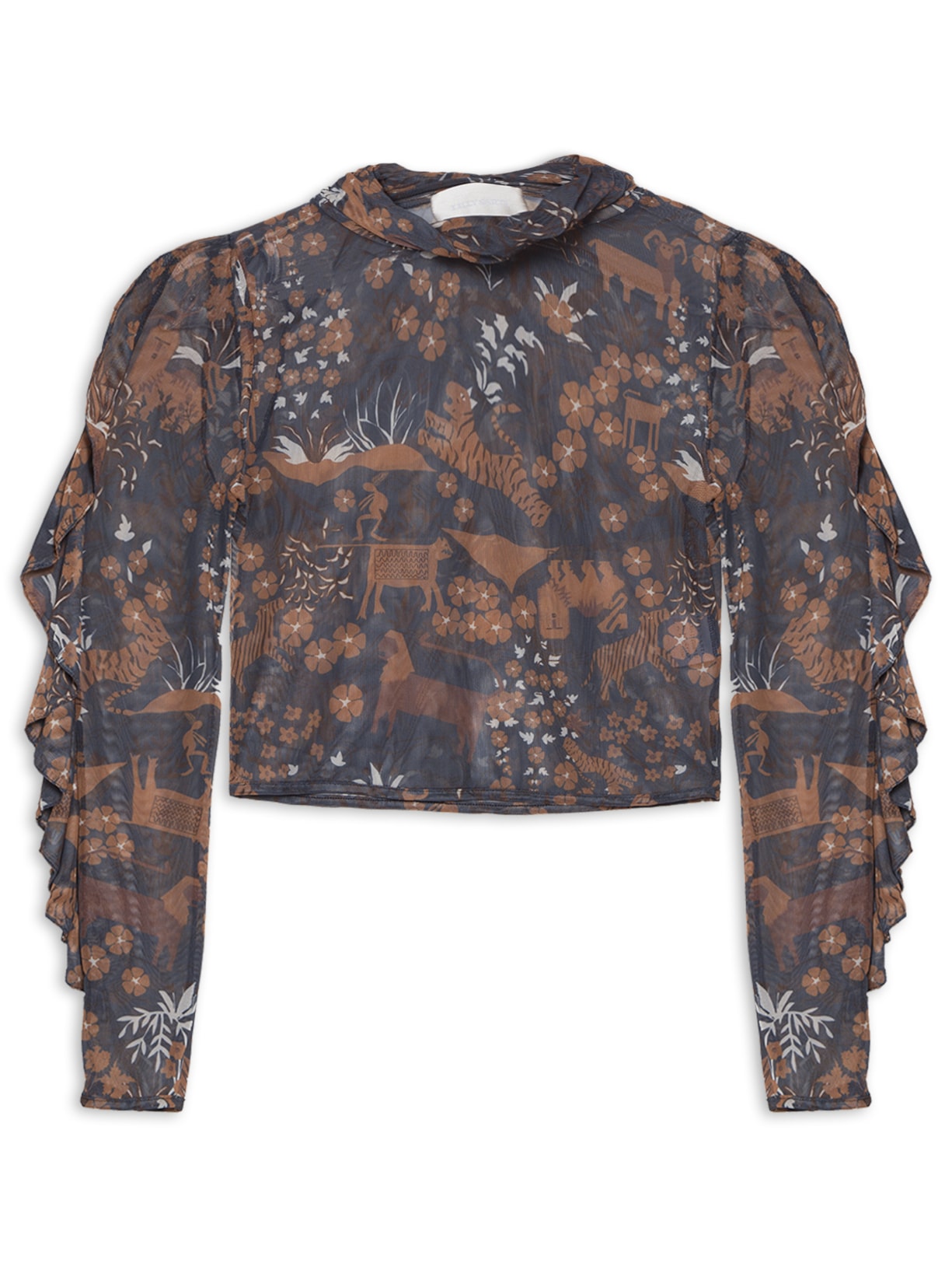 Top Feminino Ondas Ravina Azul Lilly Sarti