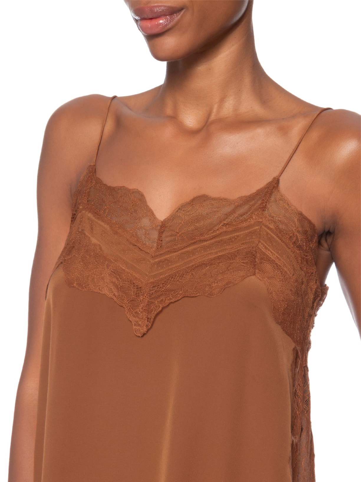 Top Feminino Painel Com Renda Biscoito – Marrom Animale