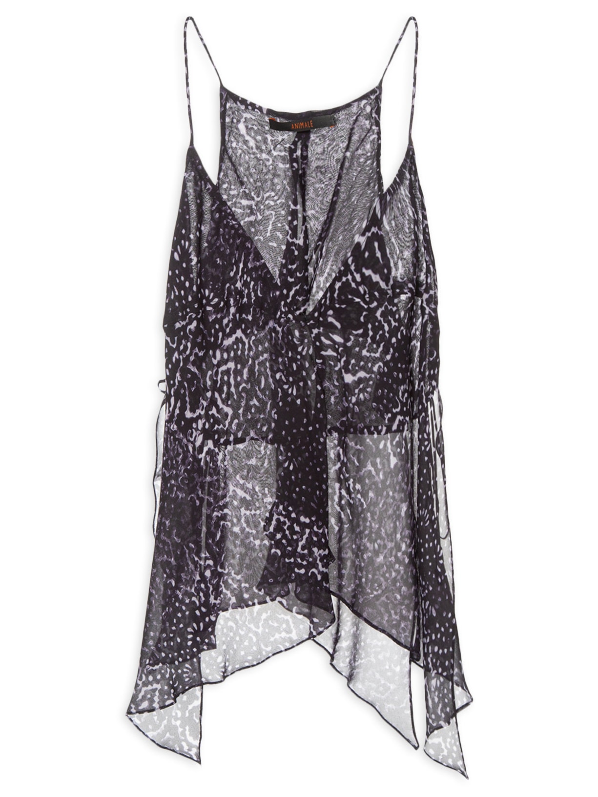 Top Feminino Painel Textura Tile Preto Animale