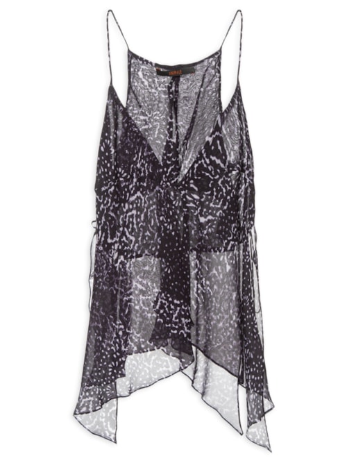 Top Feminino Painel Textura Tile - Preto