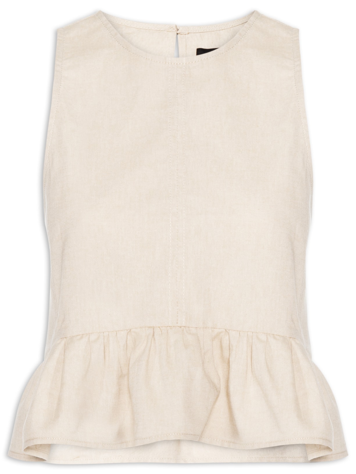 Top Feminino Peplum De Algodão - Bege