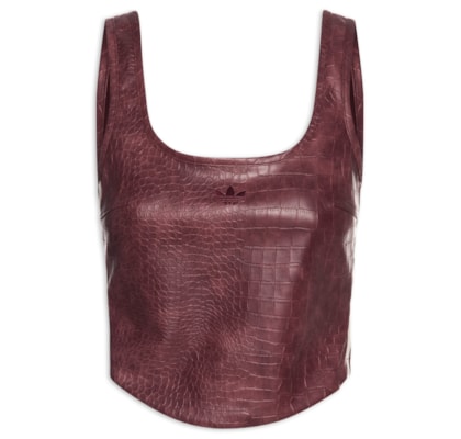 Top Feminino Pleather Corset - Marrom