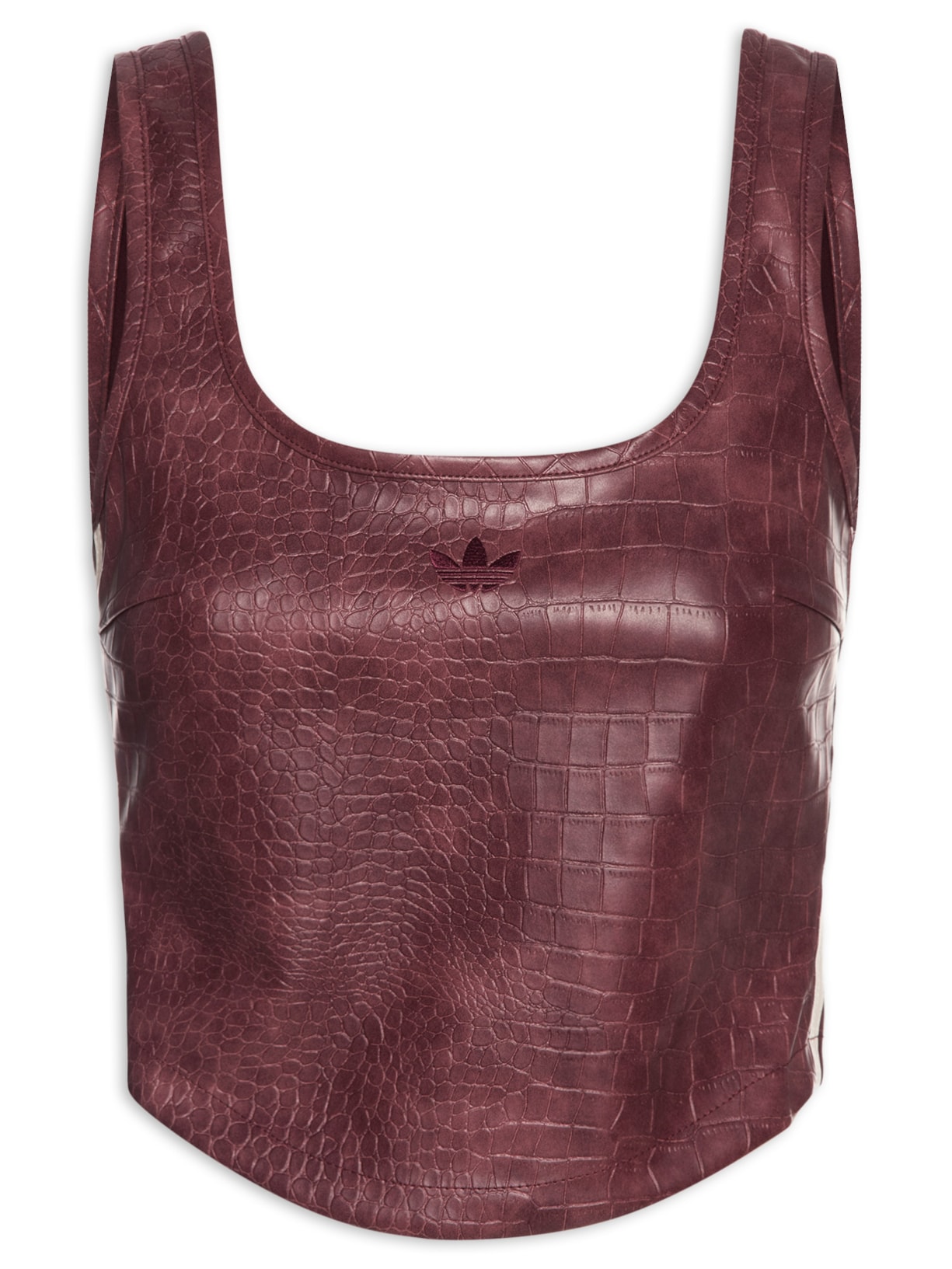 Top Feminino Pleather Corset - Marrom