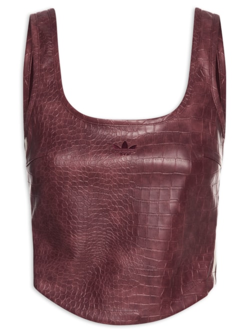 Top Feminino Pleather Corset - Marrom