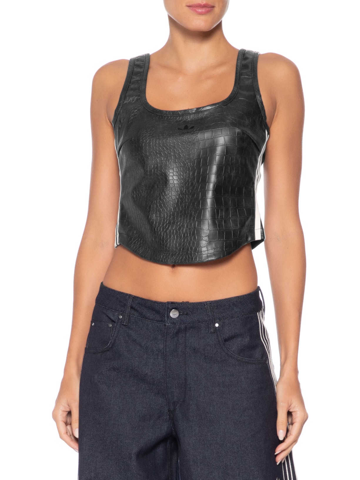 Top Feminino Pleather Corset Preto Adidas Originals