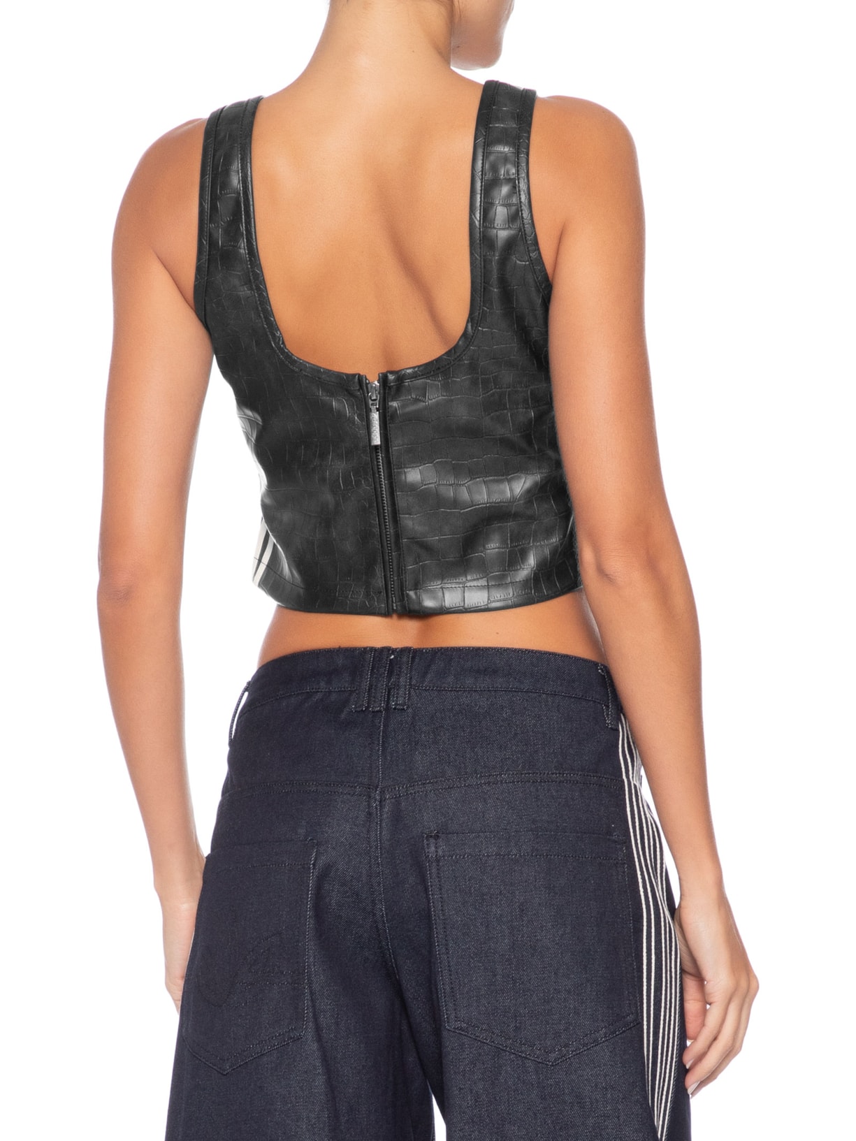 Top Feminino Pleather Corset Preto Adidas Originals
