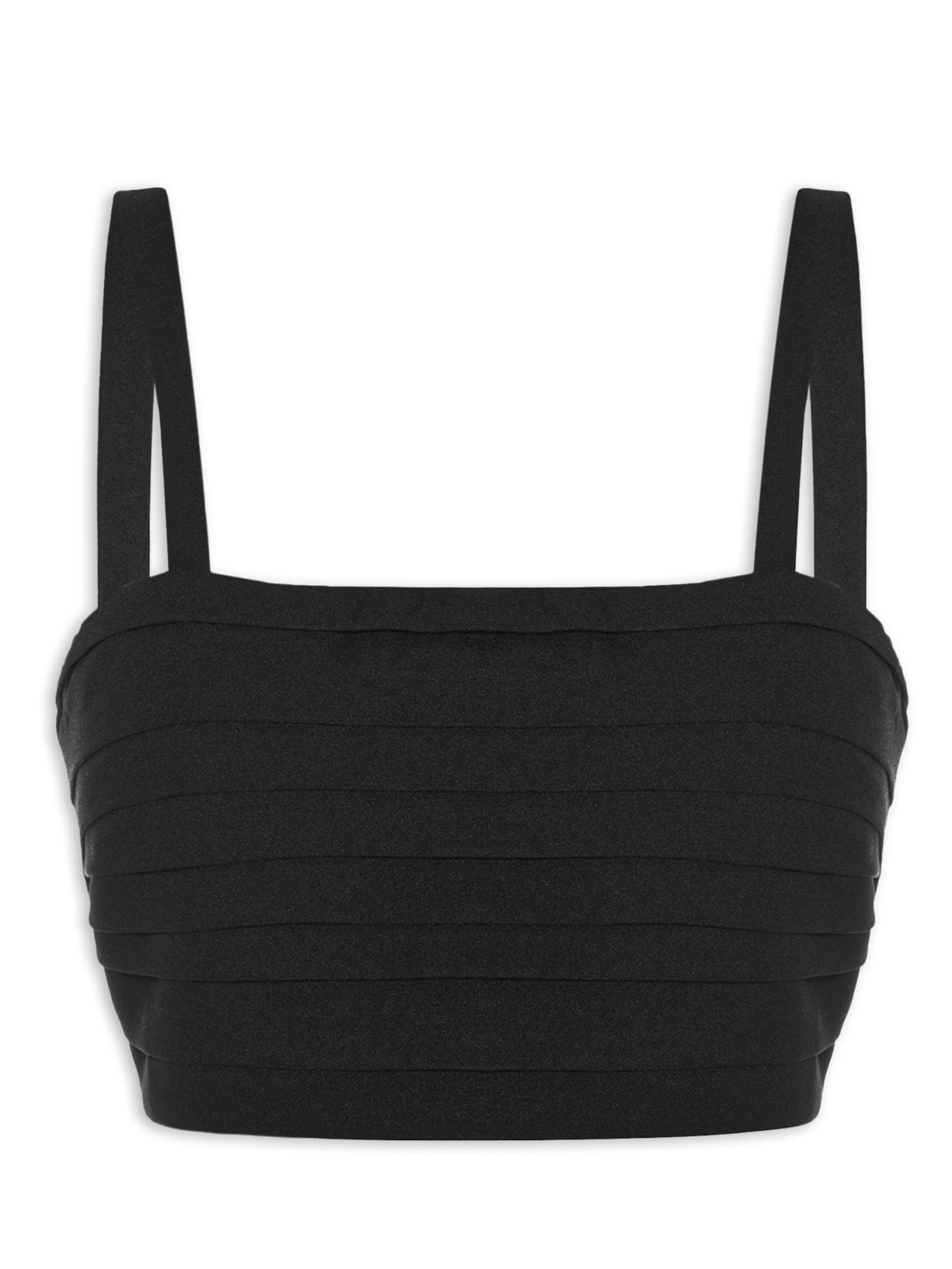 Top Feminino Pregas Alça - Preto