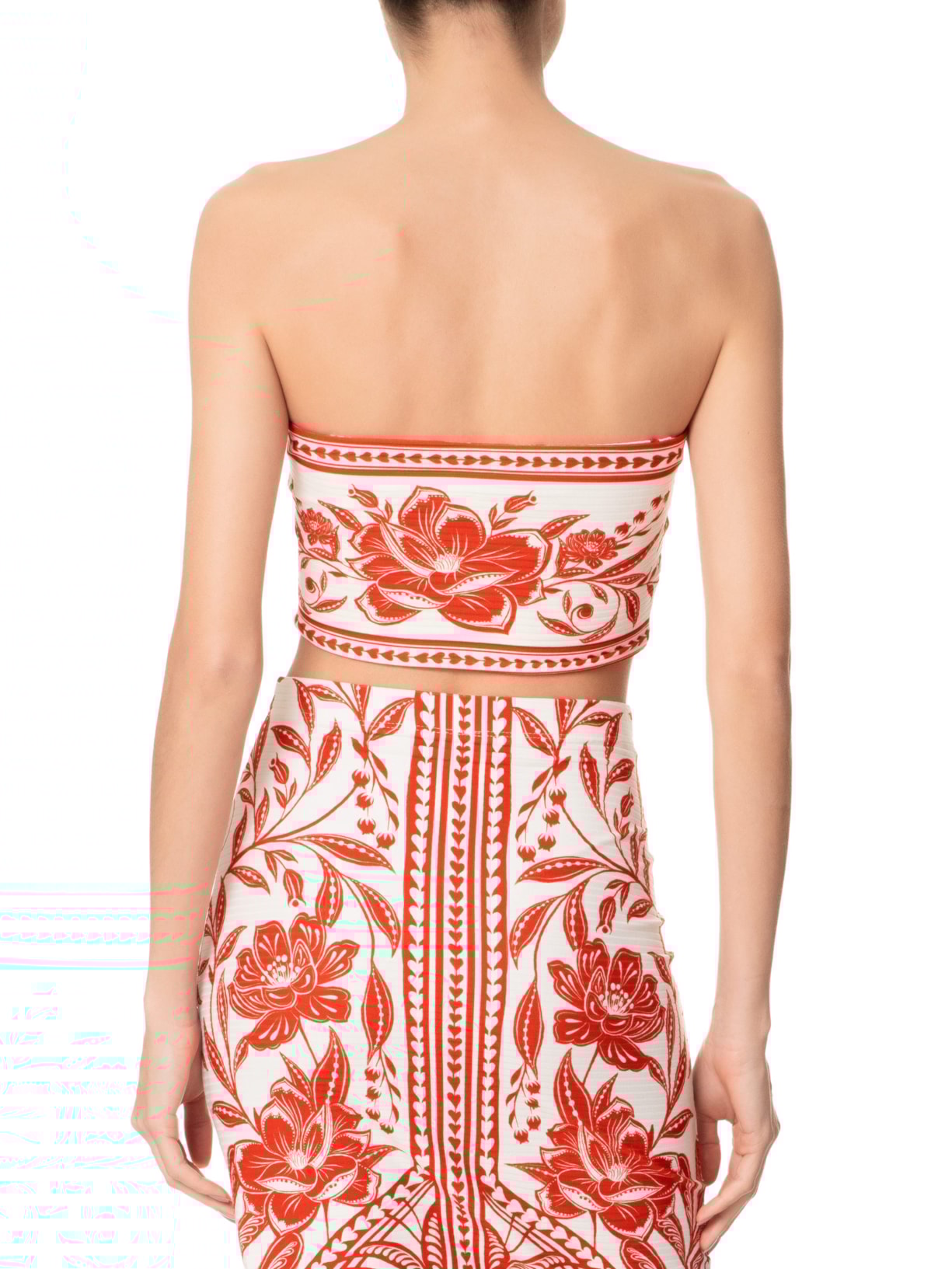 Top Feminino Reto Double Coqueiro de Flor Vermelho Farm