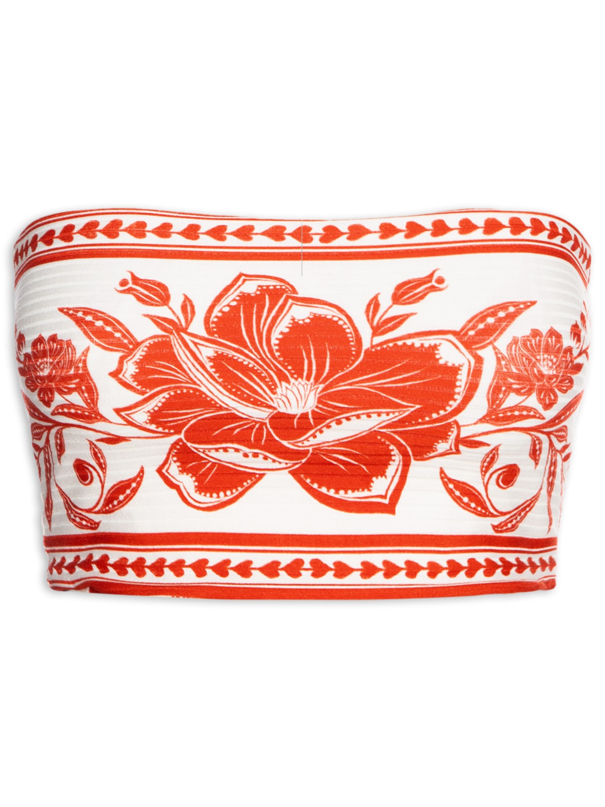 Top Feminino Reto Double Coqueiro de Flor - Vermelho