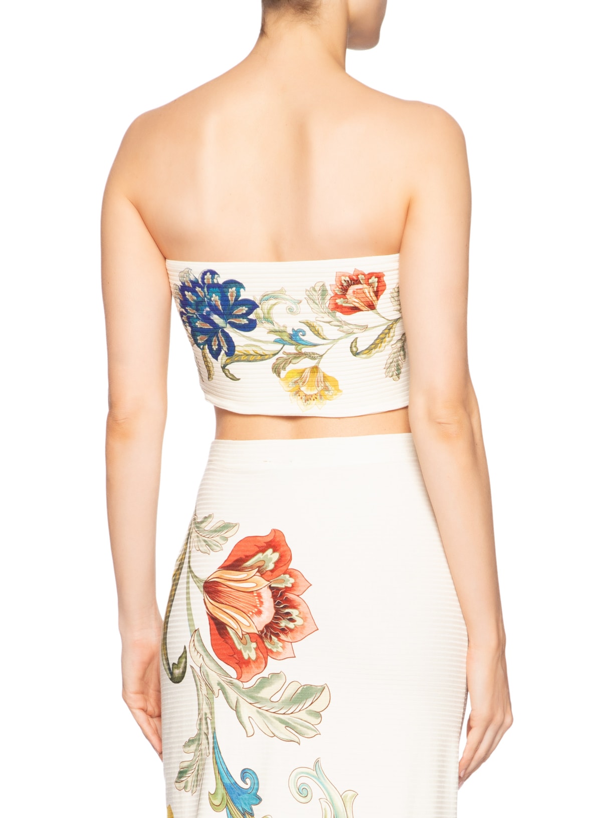 Top Feminino Reto Double Floral Maite E Branco Farm