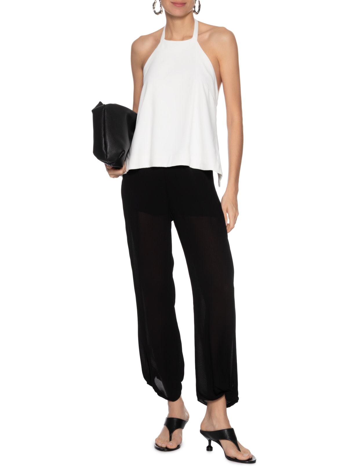 Top Feminino Santana Crepe Branco Misci