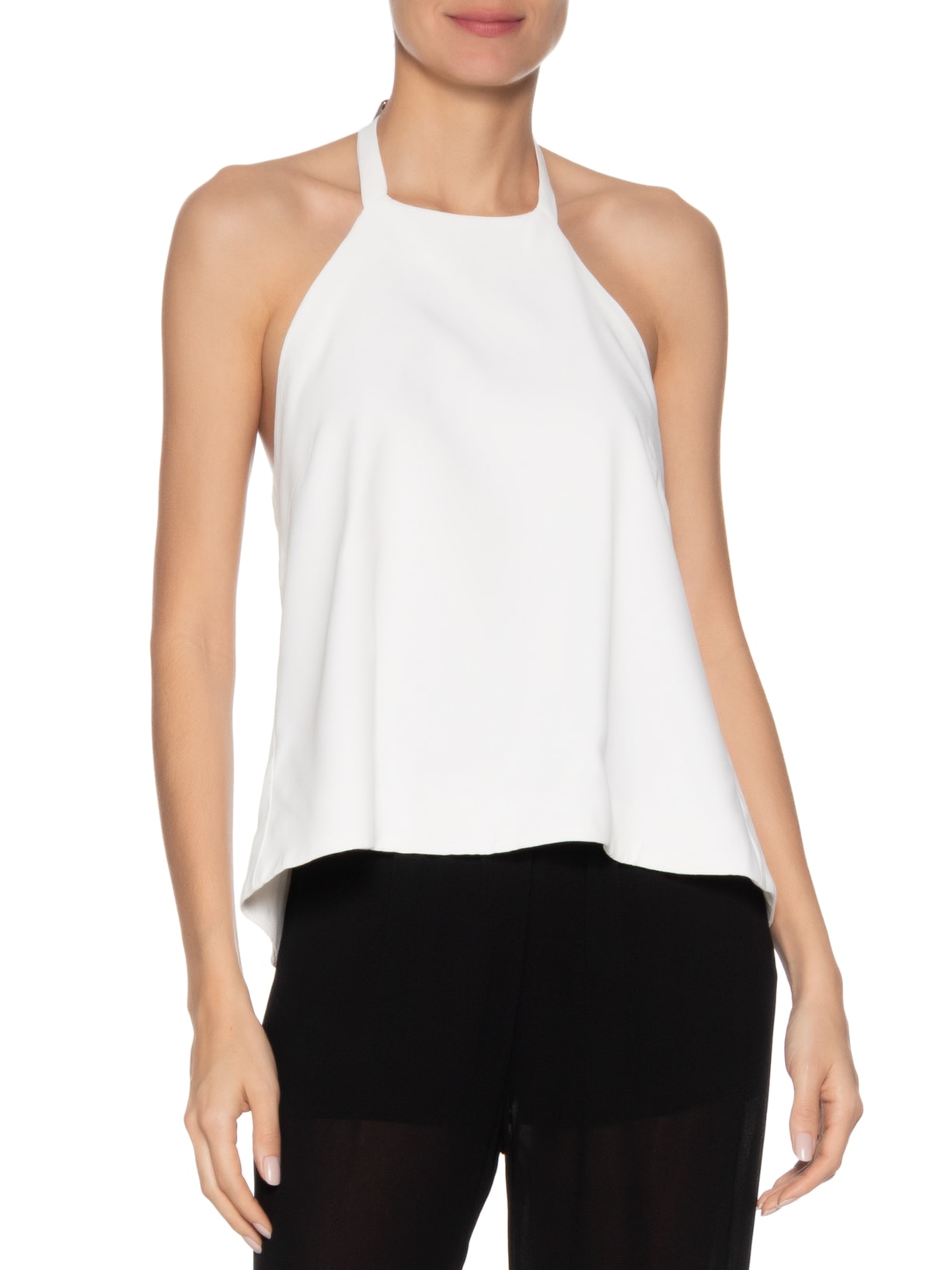 Top Feminino Santana Crepe Branco Misci