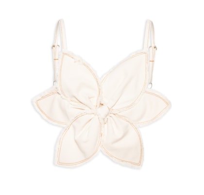 Top Feminino Sarja Flor White Jeans - Off White