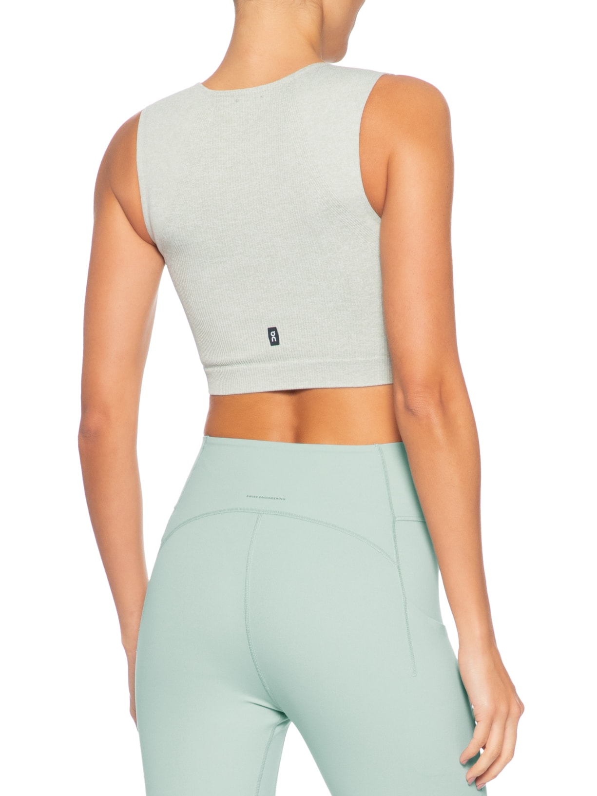 Top Feminino Studio Knit Crop Verde On Running