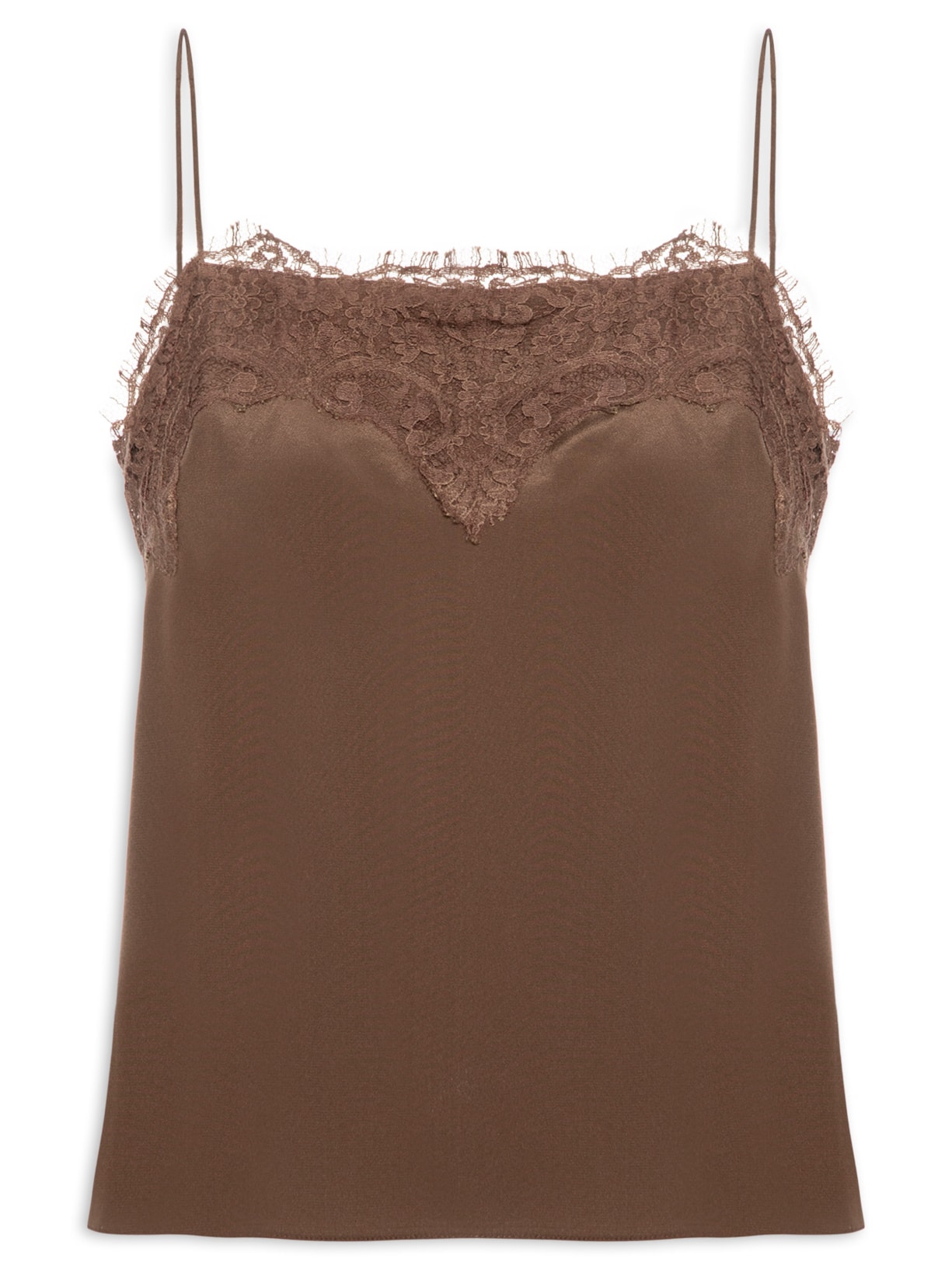 Top Feminino Tereza Decote Reto Castanha Marrom Animale
