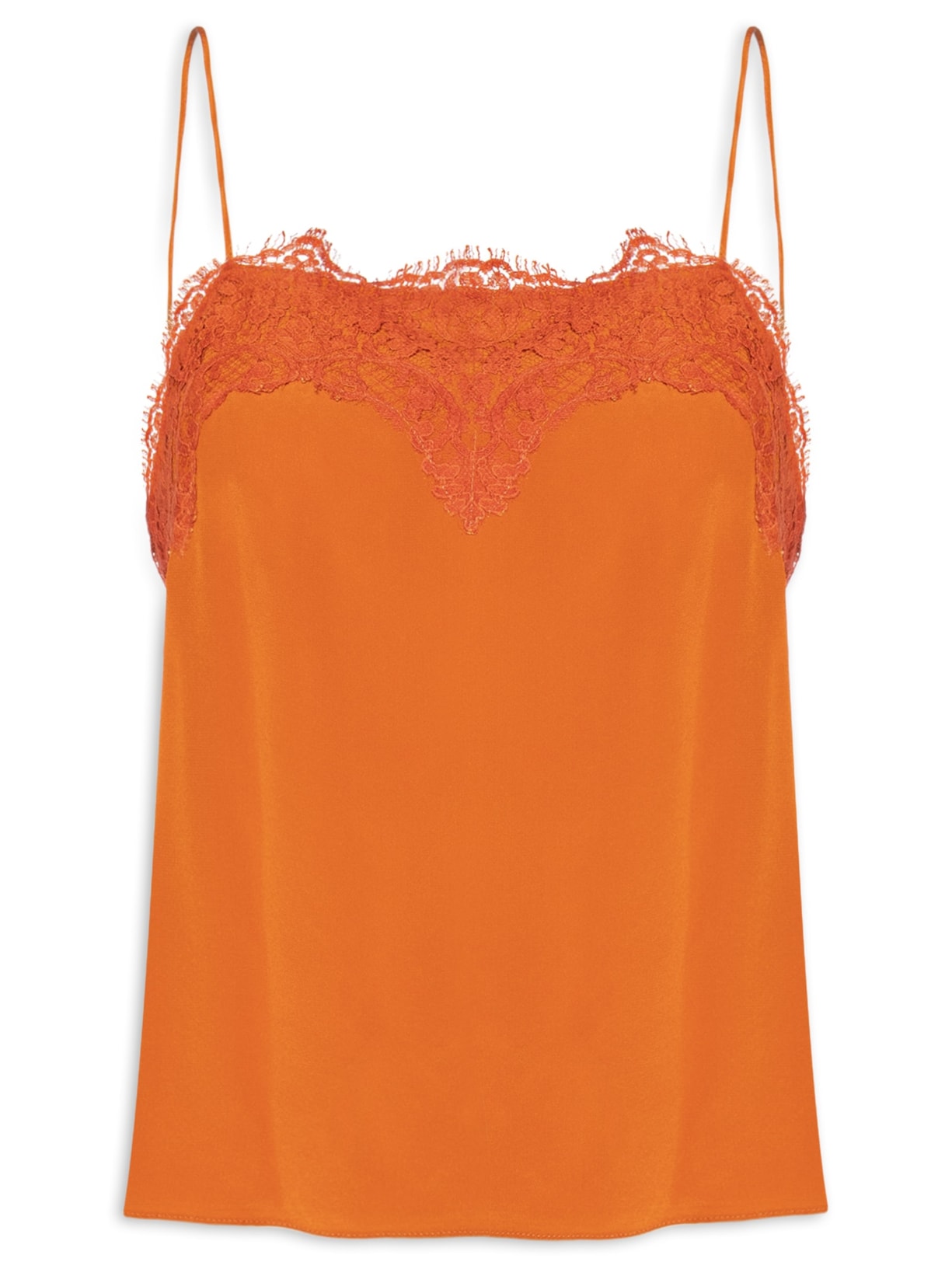 Top Feminino Tereza Decote Reto Mozart Laranja Animale
