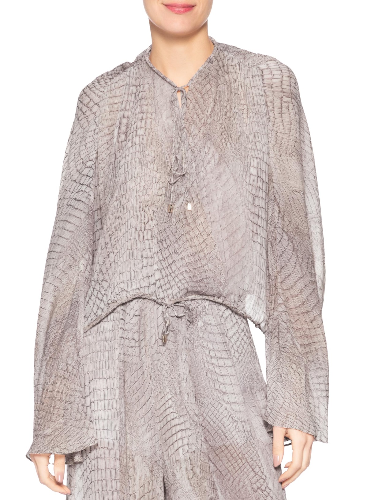 Top Feminino Transpasse Decotão Croco Rosa Animale
