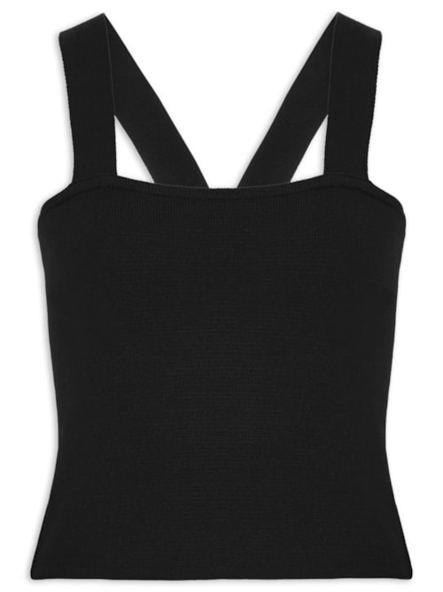 Top Feminino Tricot Cathy V26 - Preto