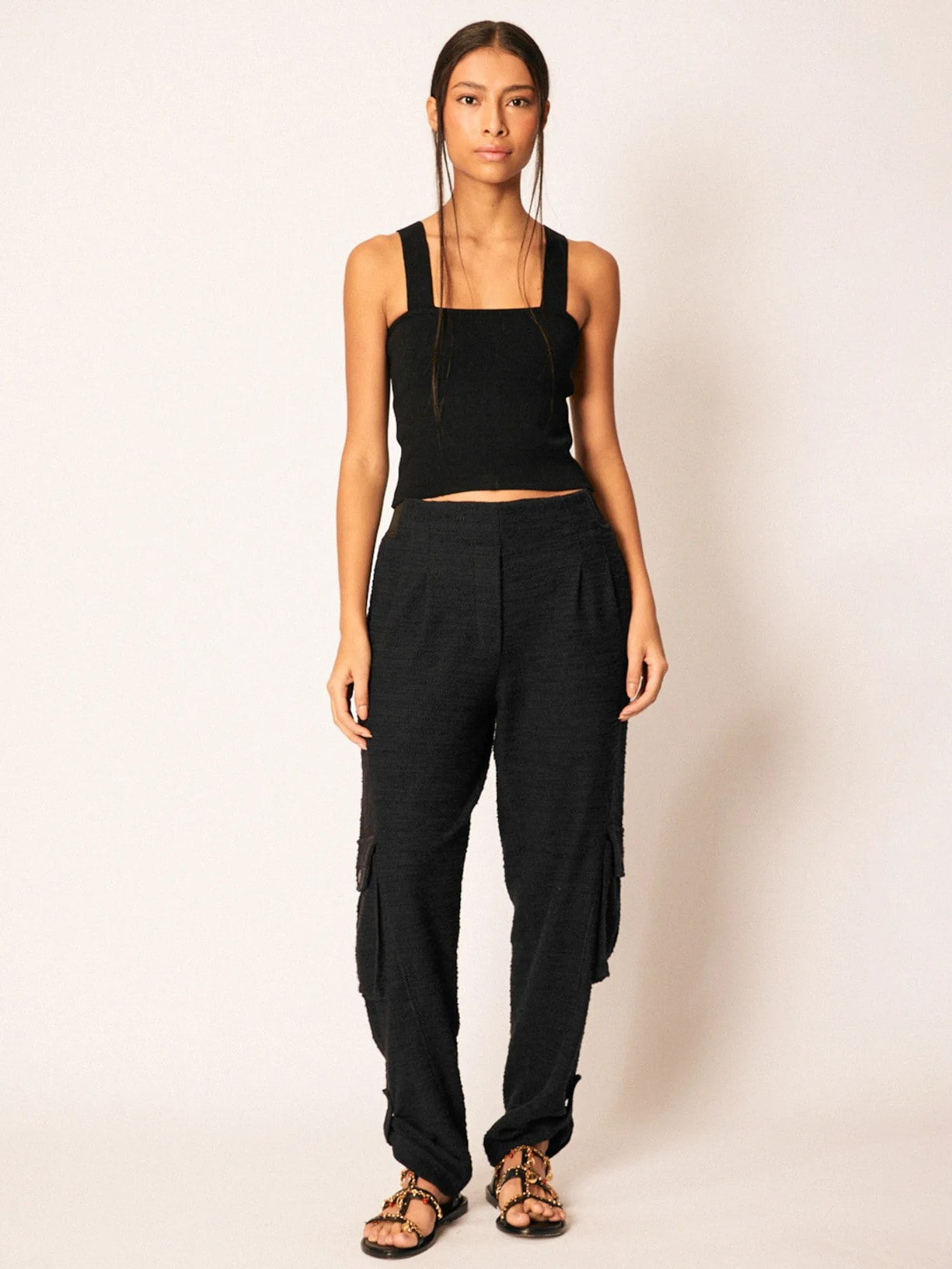 Top Feminino Tricot Cathy V26 Preto Mixed