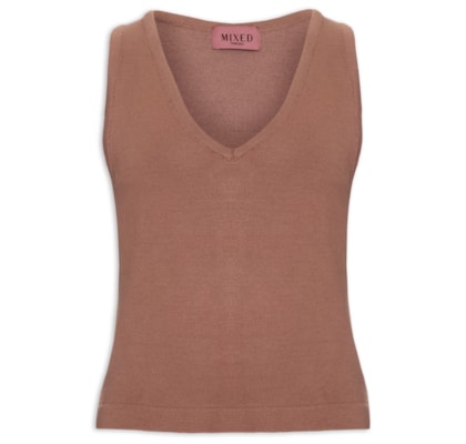 Top Feminino Tricot Pati V V26 - Bege