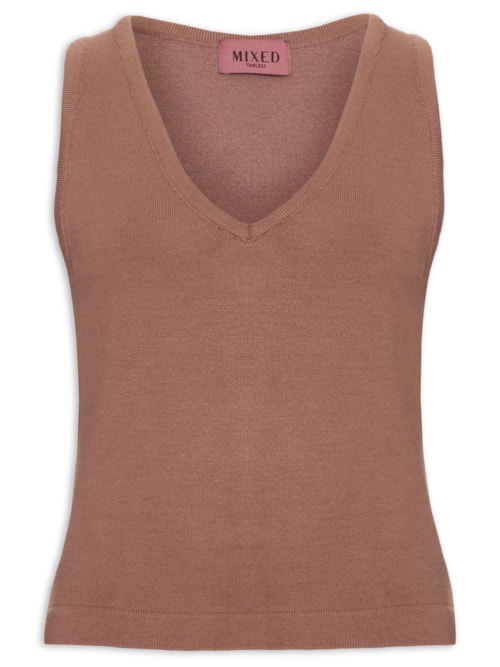 Top Feminino Tricot Pati V V26 - Bege