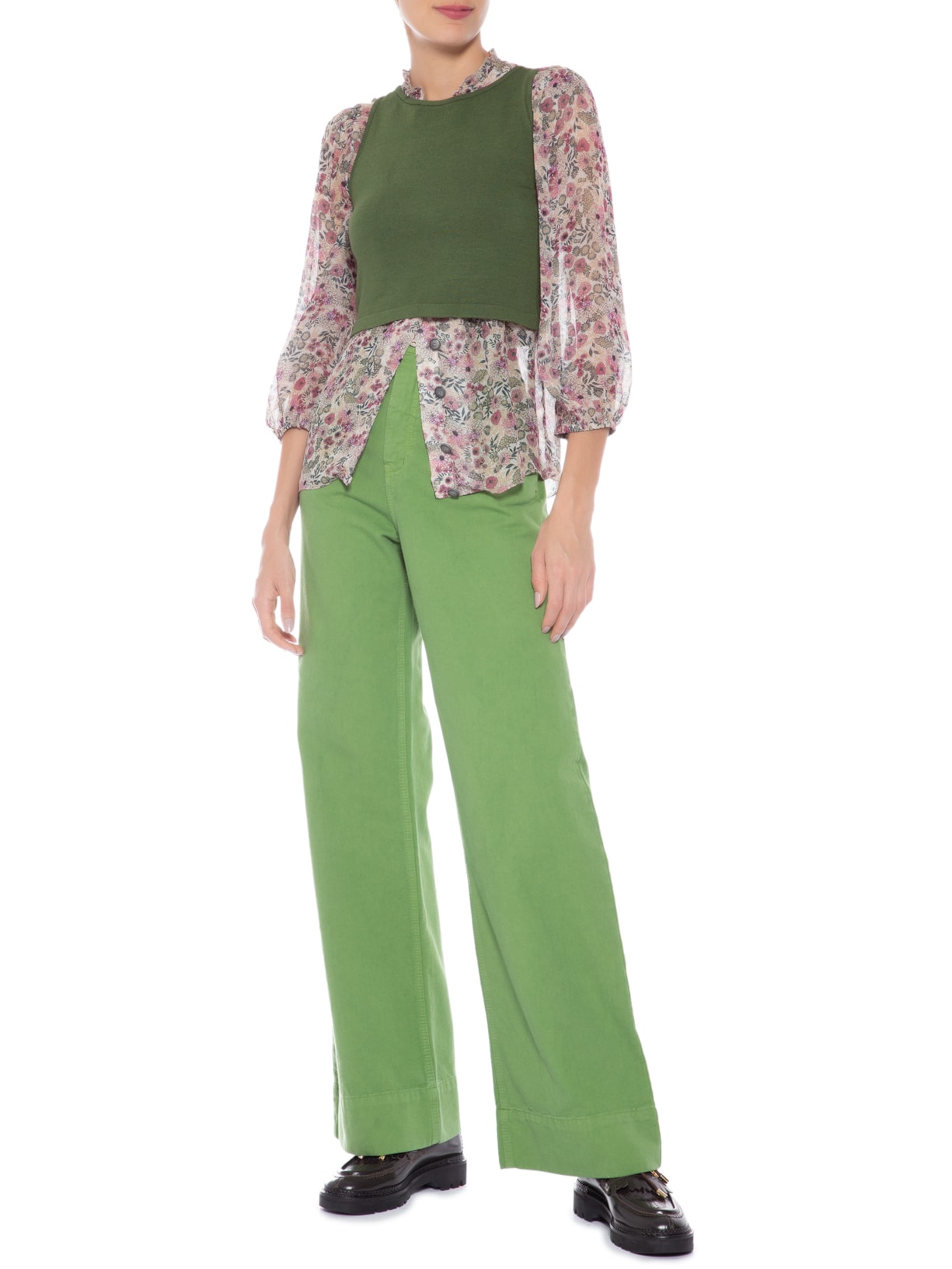 Top Feminino Tricot Pati Verde Mixed