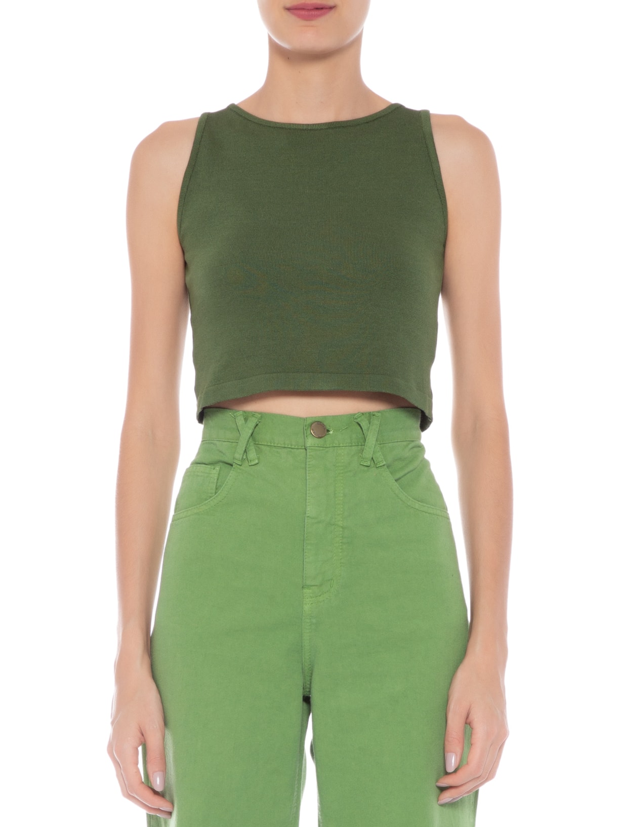 Top Feminino Tricot Pati Verde Mixed