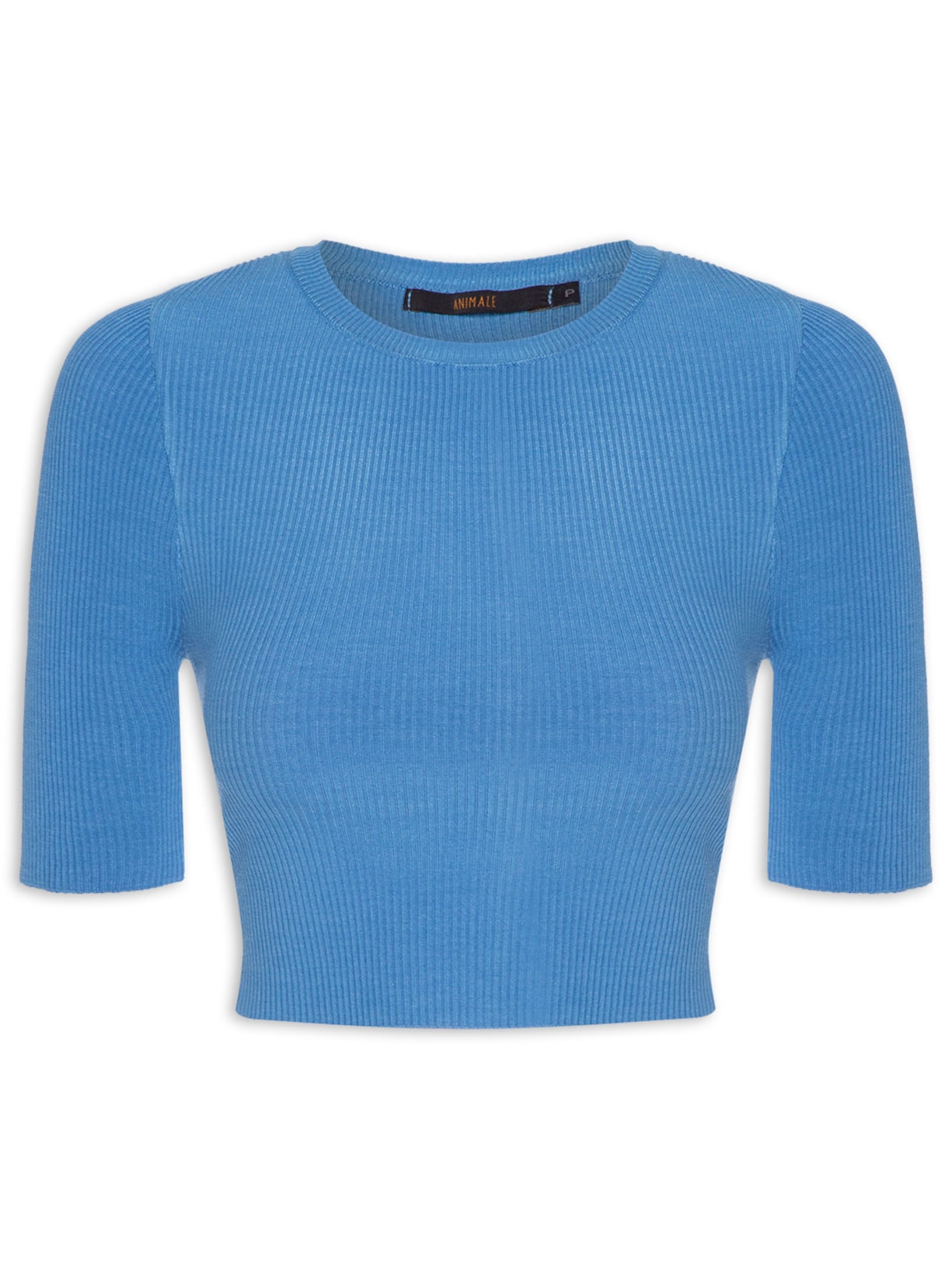 Top Feminino Tricot Torcido Costas Colors - Azul