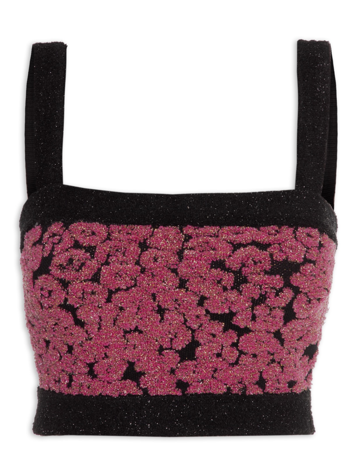 Top Feminino Tula Flores Tricot - Rosa