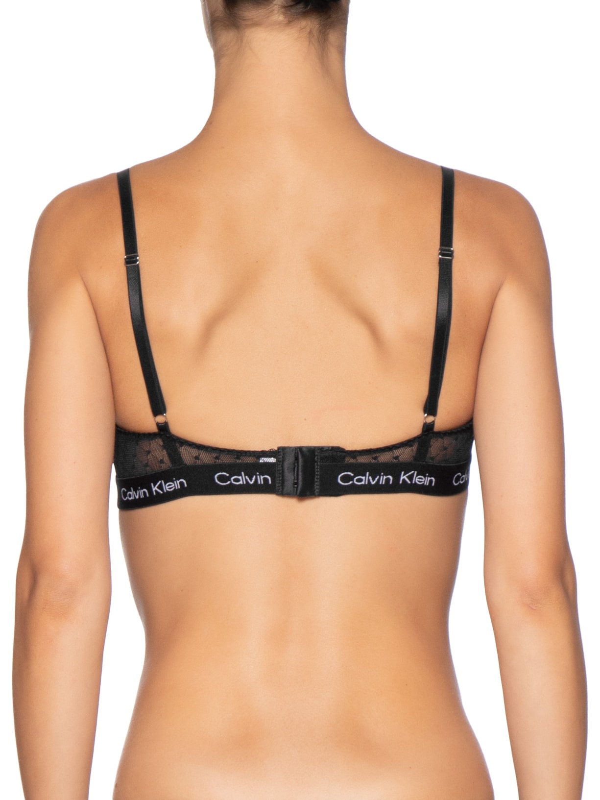 Top Feminino Tule Geométrico Preto Calvin Klein Underwear