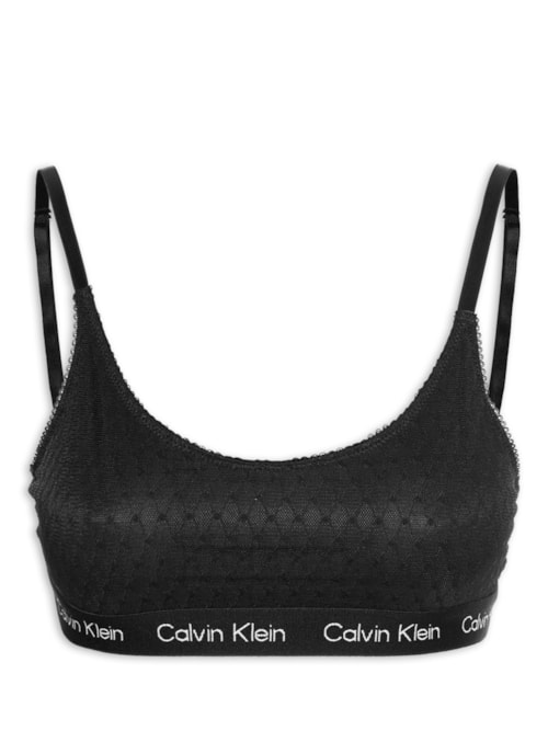 Top Feminino Tule Geométrico – Preto