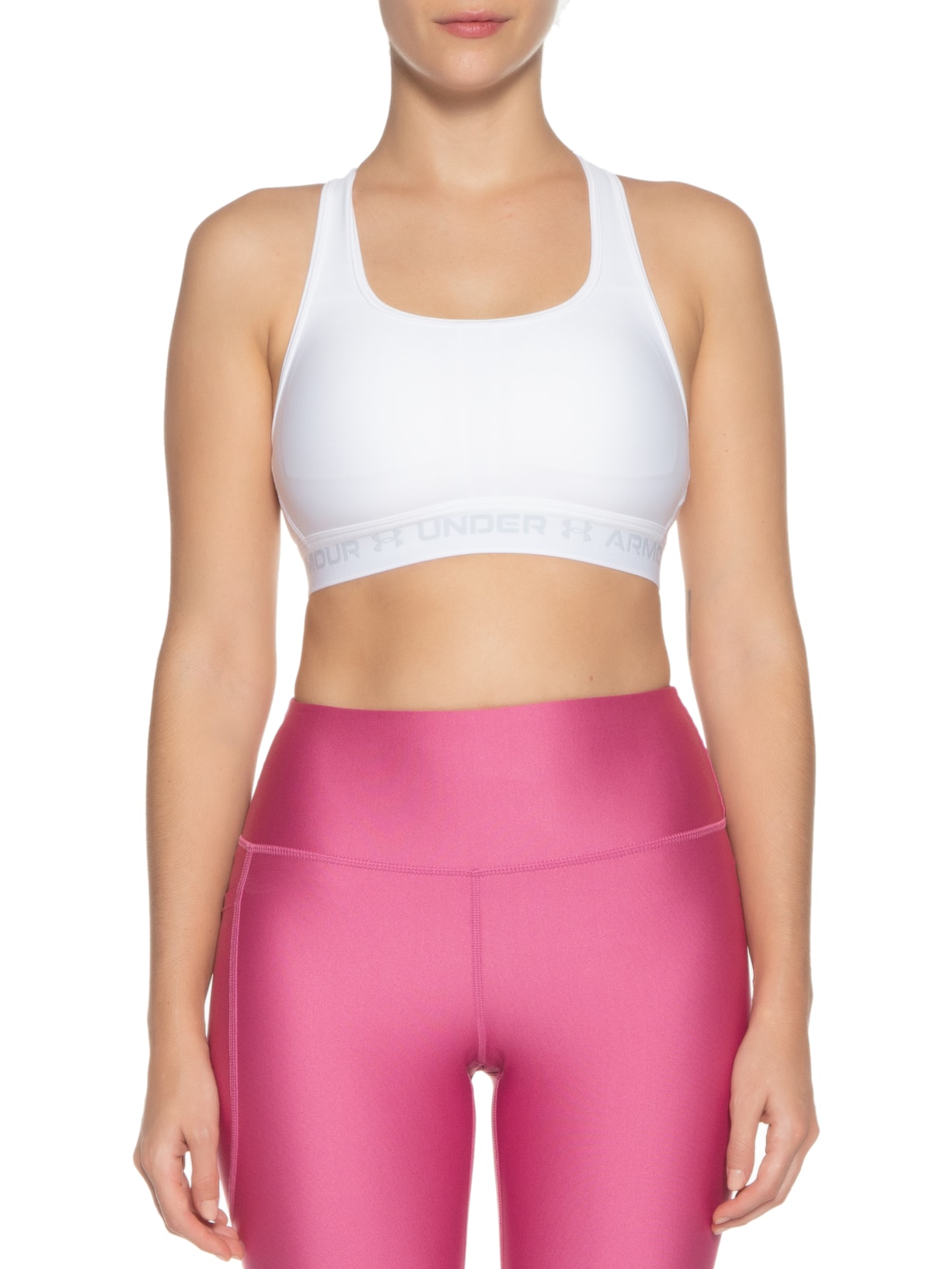 Top Feminino Ua Crossback Mid Bra Branco Under Armour