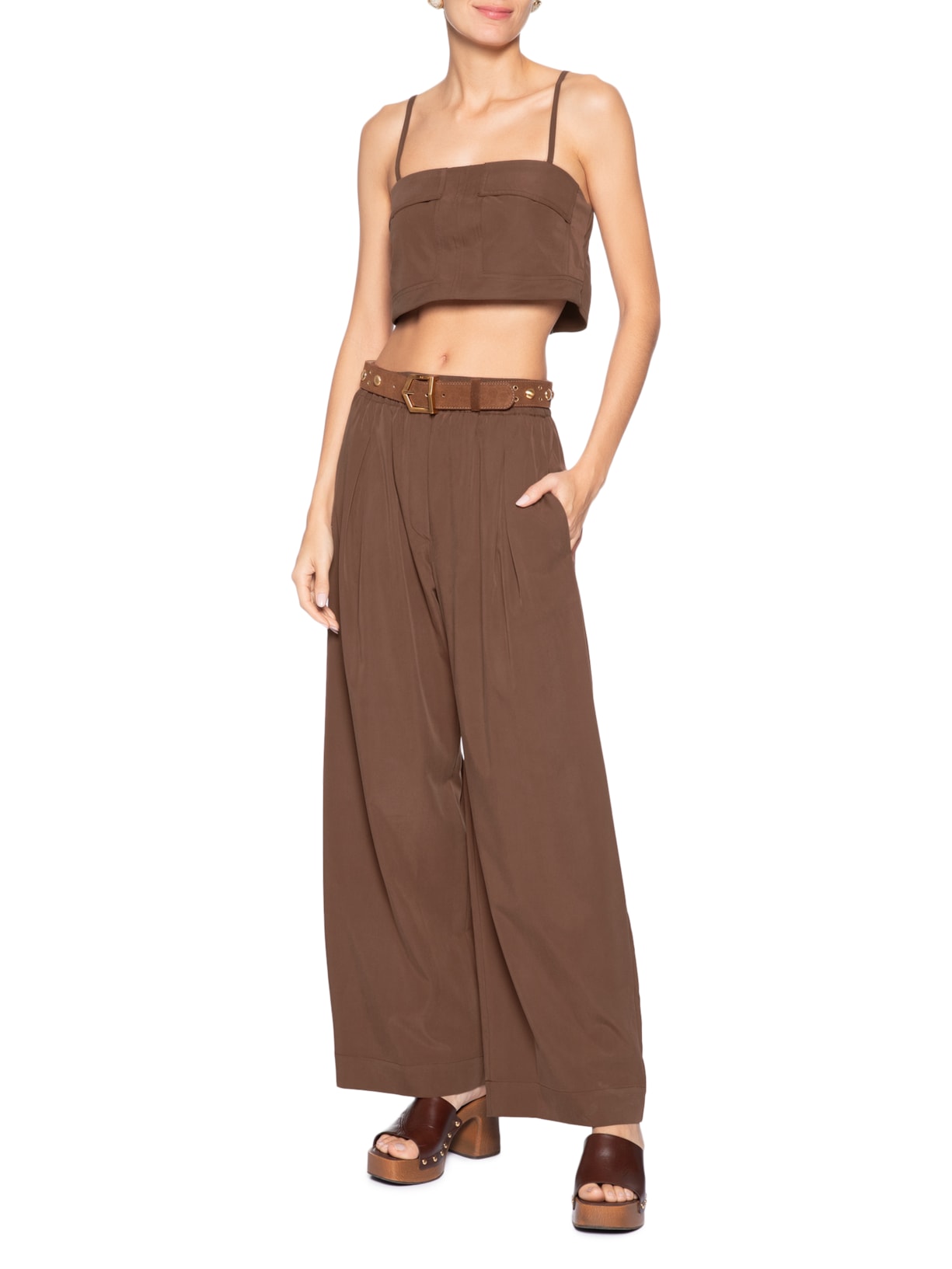 Top Feminino Utilitário Choco Marrom Animale