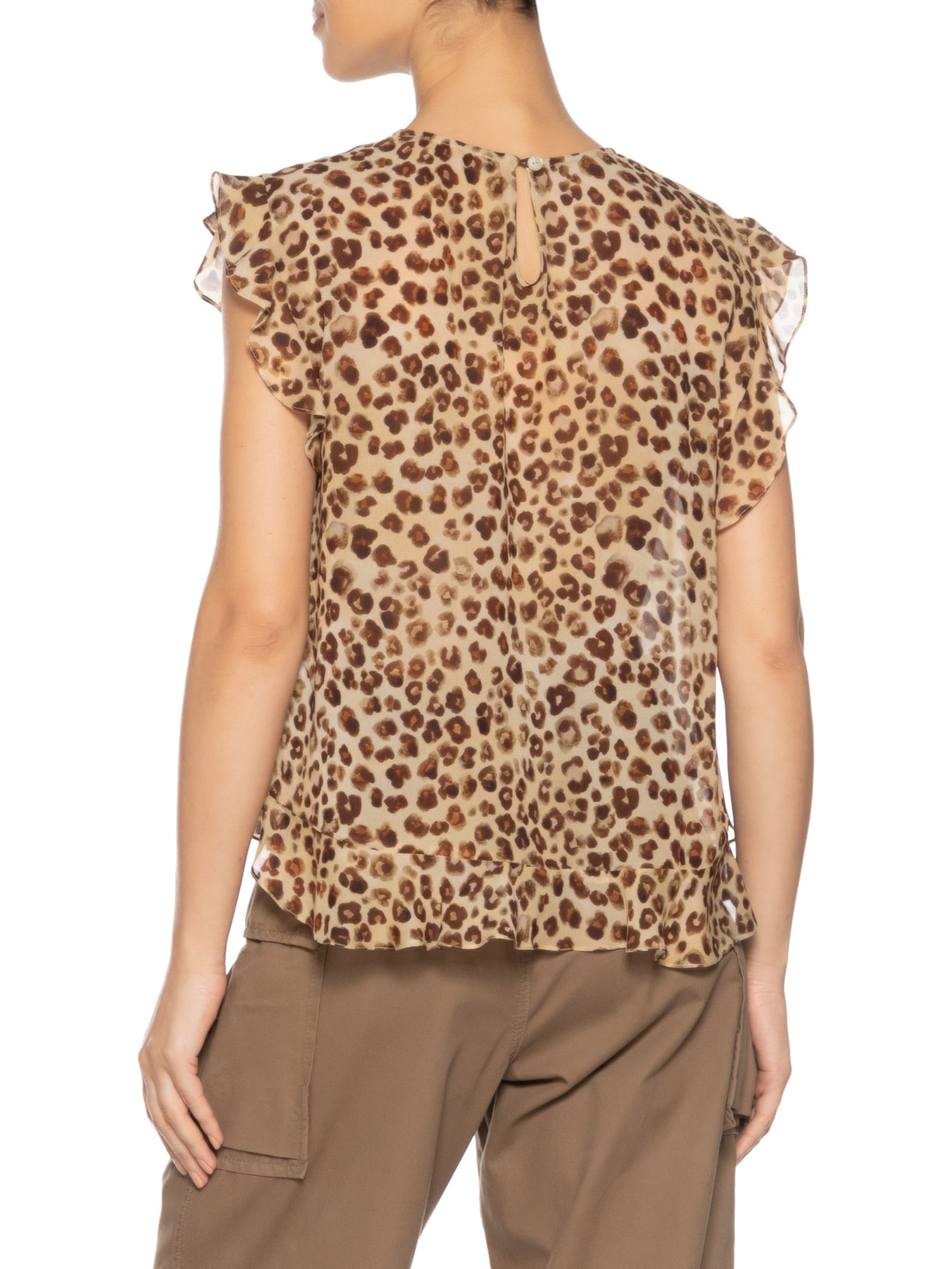 Top Feminino Wizzi Concha Marrom Animale